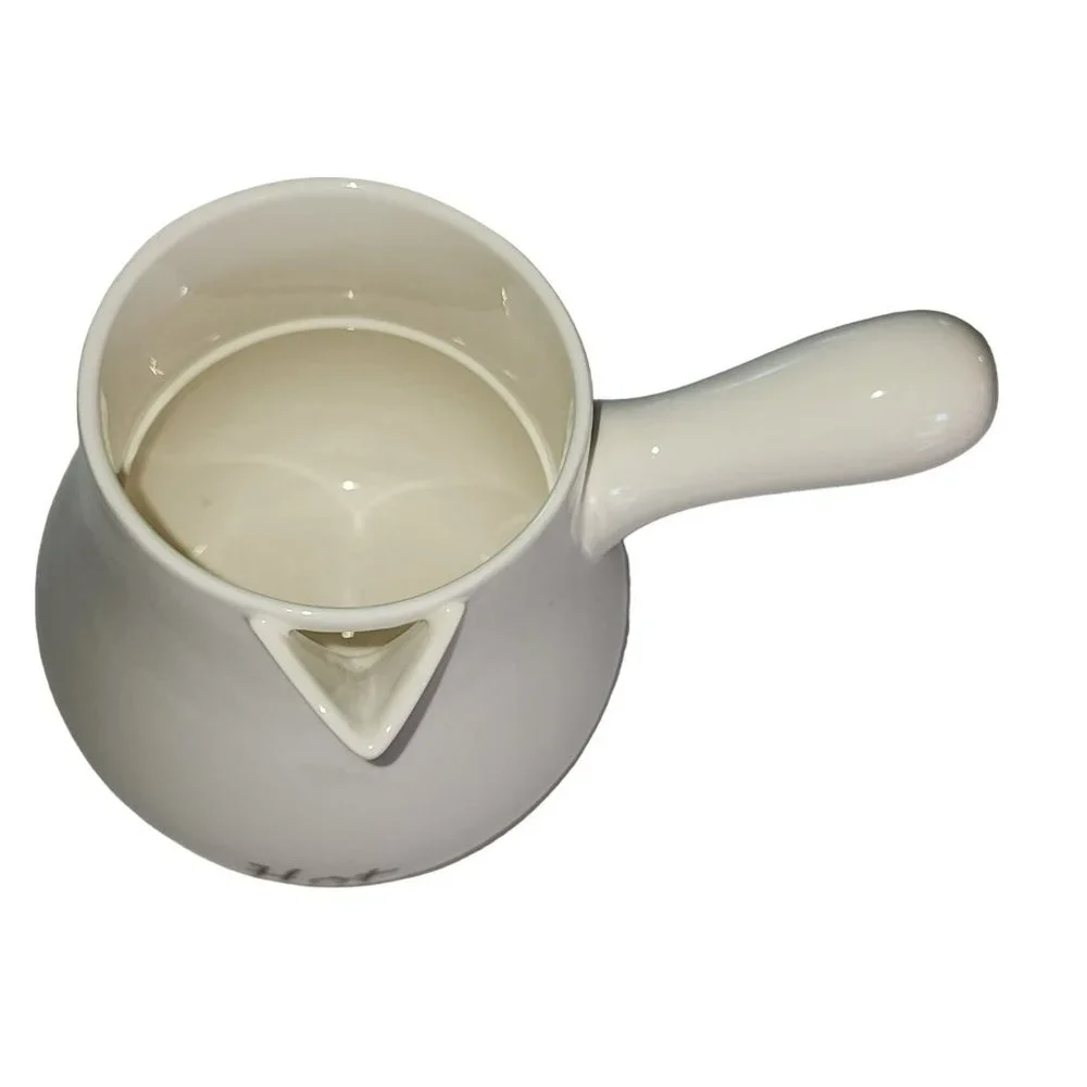 Williams Sonoma by Bonjour White Ceramic Hot Chocolate Pitcher Pot 7in‎ Tall